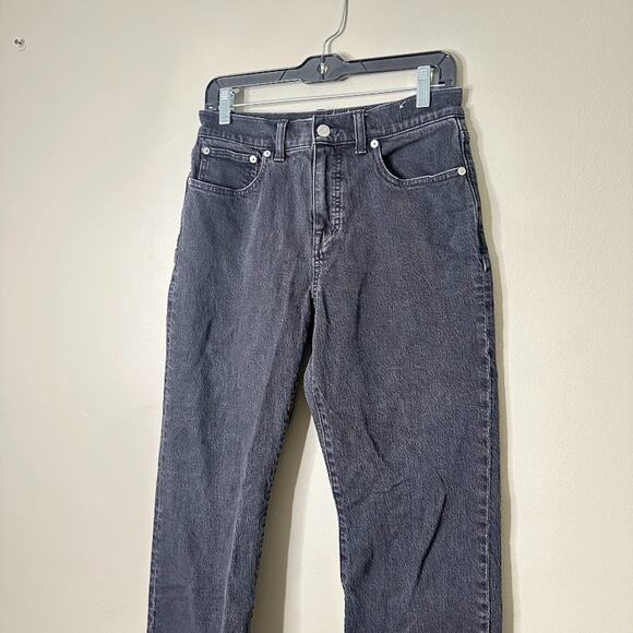Madewell 90s Straight Jeans Size 28P Petite Stretch Black Charcoal Wash Denim - Picture 2 of 8